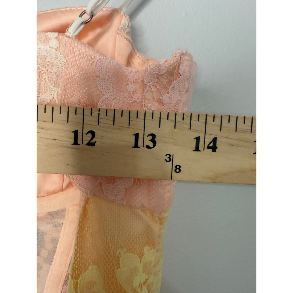 For Love & Lemons Blossom Pink Lemonade Sheer Lace Bodysuit Boho Maxi Dress S - Picture 5 of 10